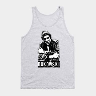 Charles Bukowski Stencil Portrait Tank Top